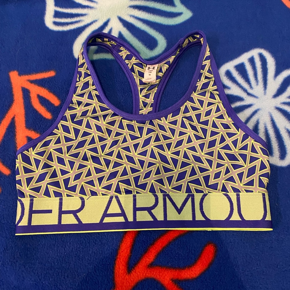 Under Armour blue and Yellow sports bra